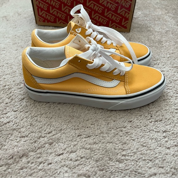 New Old Skool Flax Yellow Vans Skate Casual shoes - Picture 13 of 15